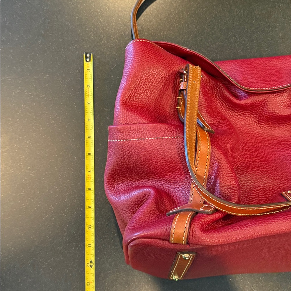 Dooney & Bourke Deep Red, Unstructured Leather Shoulder Bag - Picture 6 of 6